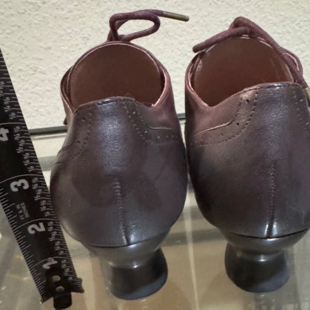 NEW NWOT American Duchess Brown/Burgandy Londoner Oxford Shoes 2 in heel Sz 6.5 - Picture 12 of 15